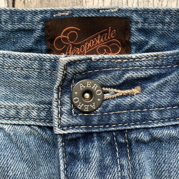 Vintage Aeropostale distressed denim faded mini jean skirt Jr size 3/4 - Picture 4 of 8